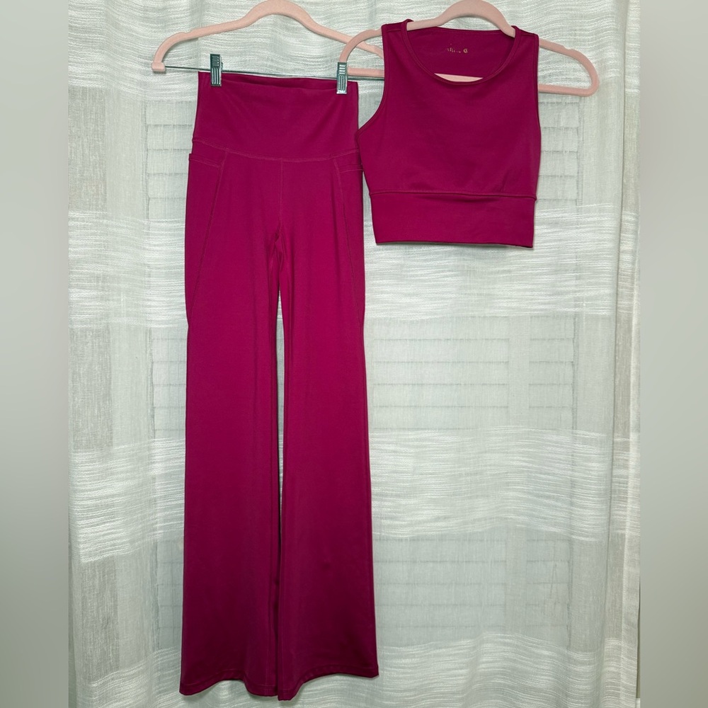 Lilly Pulitzer Fuchsia Wide Leg Pants & Crop Top Set